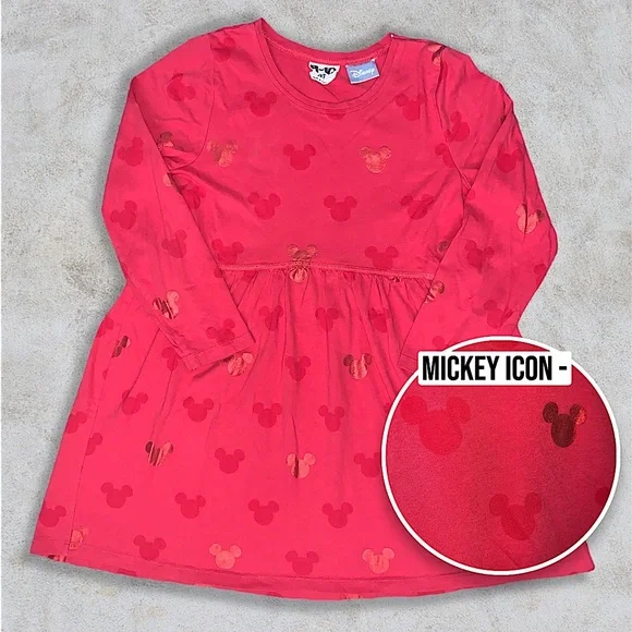 Disney | Dresses | Girls Mickey Mouse Holiday Red Christmas Dress | Poshmark